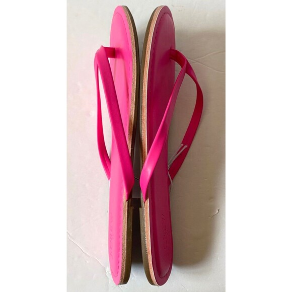 J Crew Flip Flops Womens Size 9M Hot Pink Faux Leather Shoes New NWT Read - Picture 11 of 13